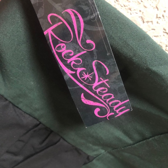 NWT Rare! Rock Steady Pinup Dress with Sweetheart Neck Green size L - Picture 5 of 10